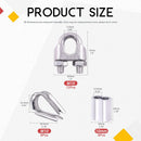 M10 Thimble Loop Sleeve Clip 24 Pcs Pack for 10mm Wire Rope Cable - KiwisLove