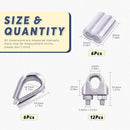 M8 Thimble Loop Sleeve Clip Pack for 8mm Wire Rope Cable - KiwisLove