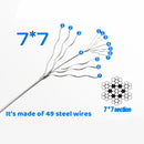 5m Wire Rope + 4 Pcs handscrew Clamps 304 stainless steel - KiwisLove