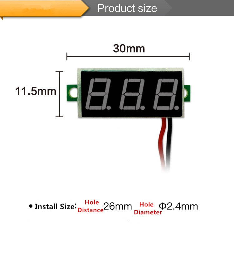 Display Module Voltmeter Voltage Tester Panel Meter Gauge Car Motorcycle - KiwisLove