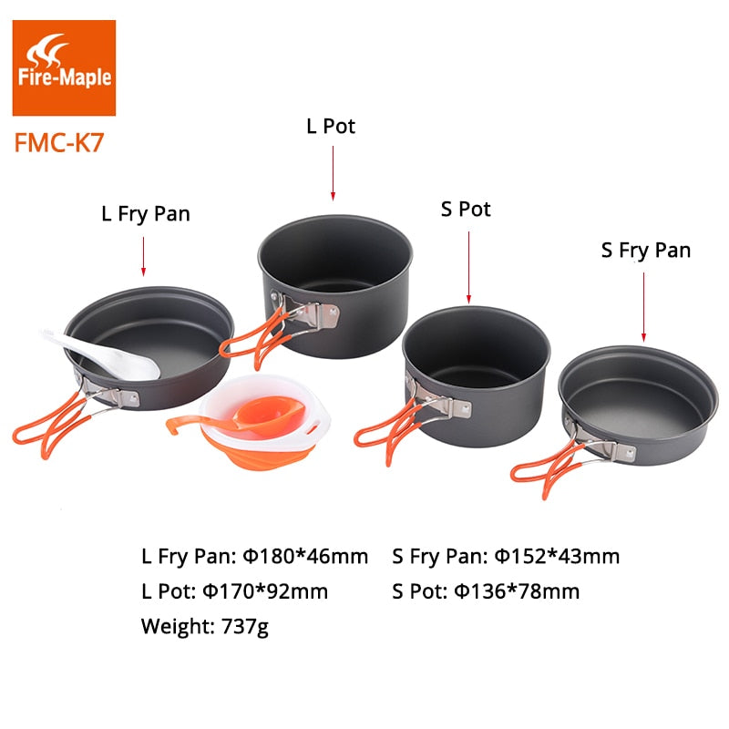 Fire Maple Camping Picnic Set Aluminum Alloy FMC-K7 Foldable Cookware - KiwisLove