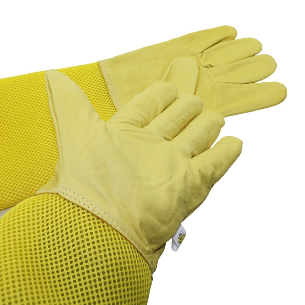 Beekeeping Gloves Sheepskin Breathable Material Bee Tools Mesh Hollow - KiwisLove