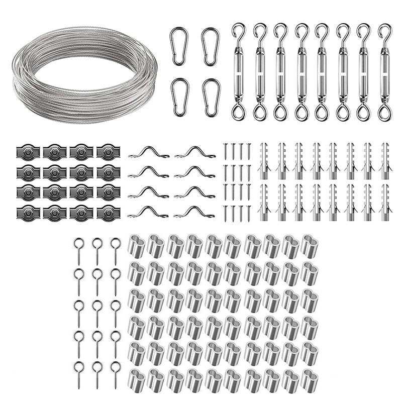 NZ Stock 60m wire rope set 2mm PVC coated Cable eyelets turnbuckle tensioner - KiwisLove