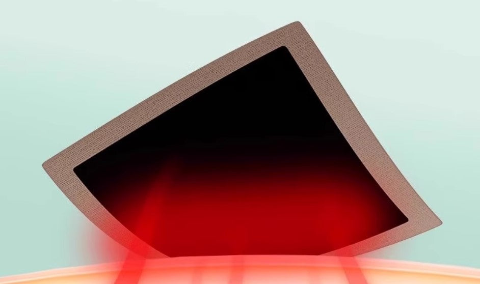 Breathable warming patch structure close-up