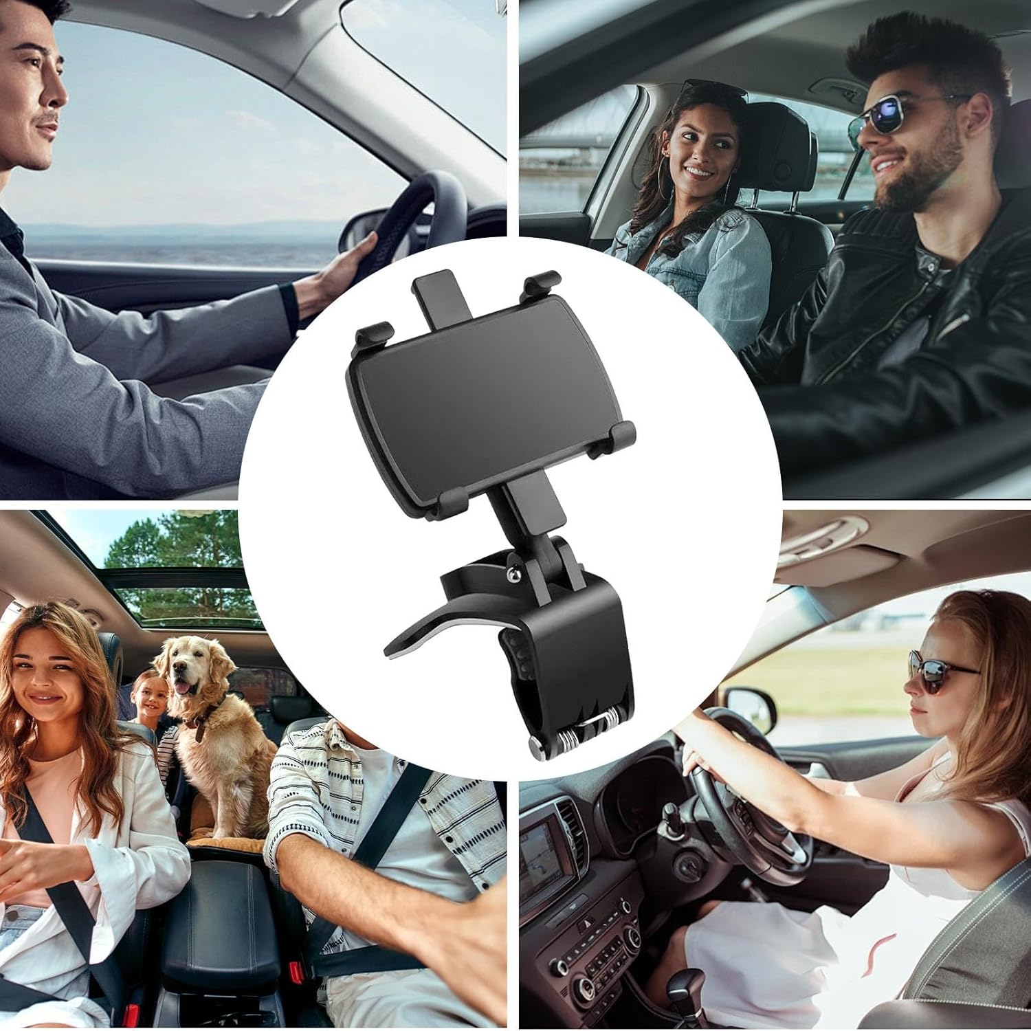 NZ Stock Dashboard Phone Holder – 360° Rotatable Non-Slip Vehicle Mount for Navigation, Rearview Mirror Compatible - KiwisLove