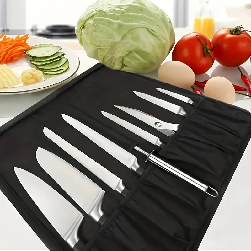 NZ Stock 17 Pocket WESSELECO Chef Knife Roll Bag – Durable Oxford Cloth Carry Case