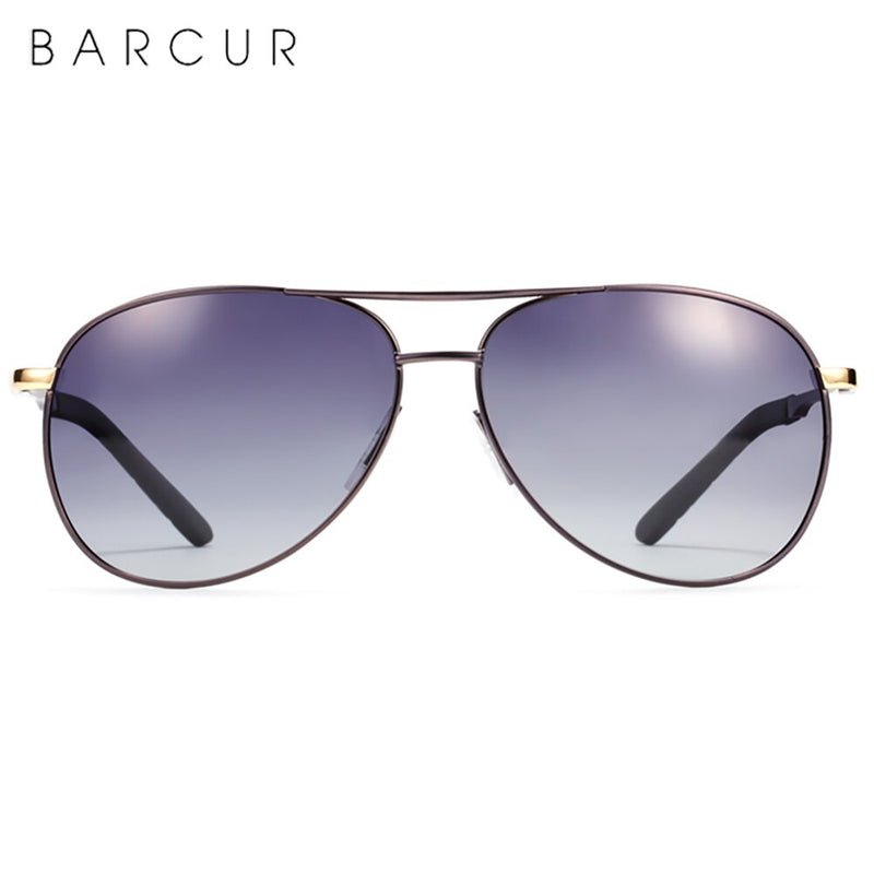 BARCUR Pilot Dessign Men Gradient Women Fashion Sunglasses Polarized Lense Sun Glasses Metal UV400 Protection - KiwisLove