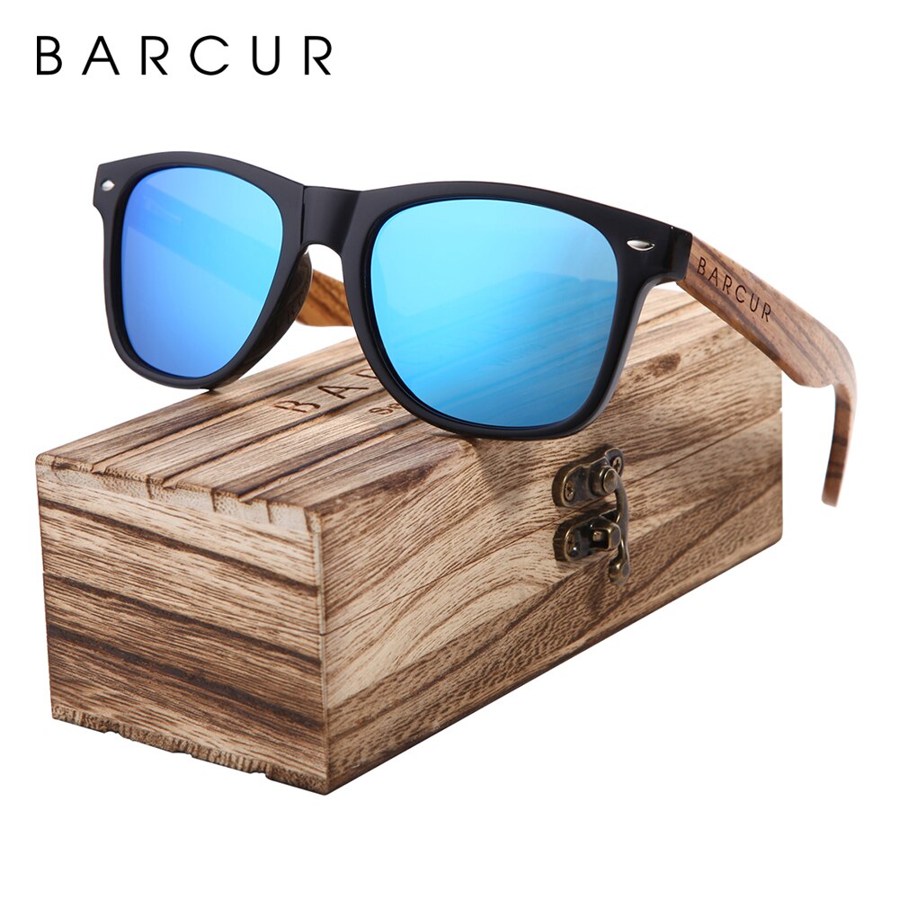Sunglasses Polarized Zebra Wood Sunglasses Hand Made Vintage Wooden Frame Male Driving Sun Glasses Shades Gafas With Box - KiwisLove