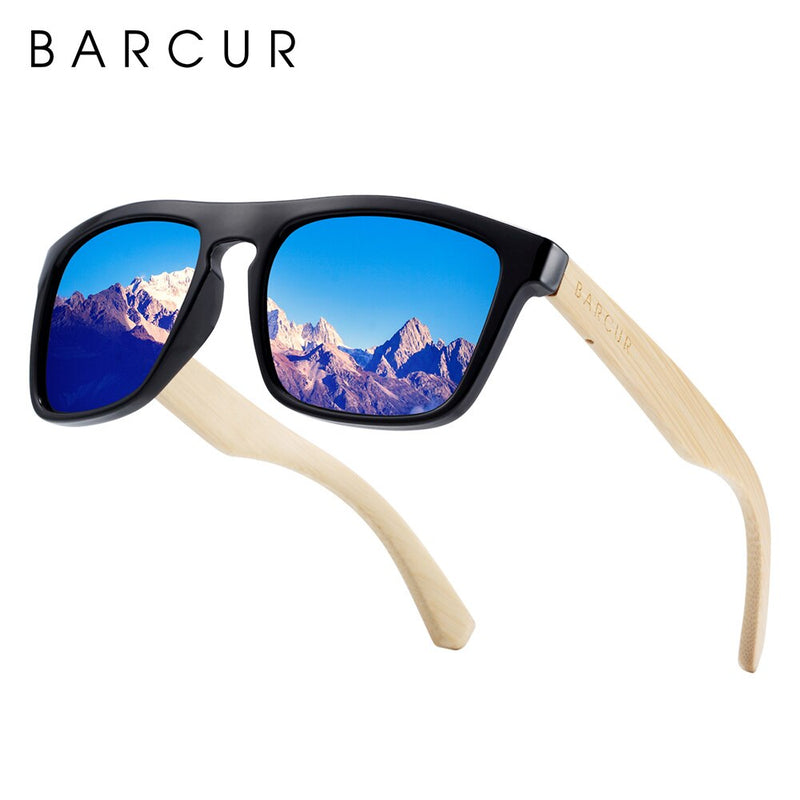 BARCUR Wood Sunglasses Polarized Fashion Bamboo Sun Glasses for Men Women Sport Eyewear - KiwisLove