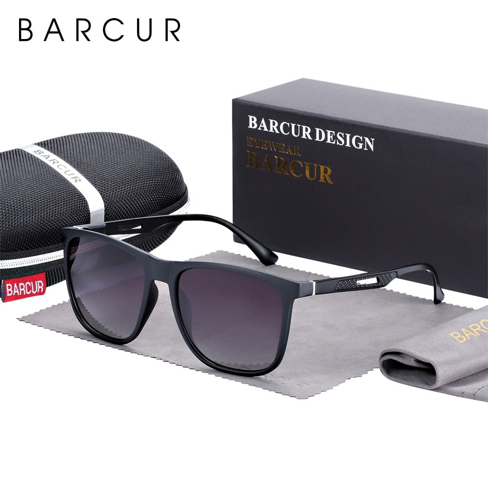 BARCUR Square Sun Glasses for Men Sports Polarized Sunglasses Women Aluminium Magnenium Temples TR90 Frame Oculos De Sol Gafas - KiwisLove