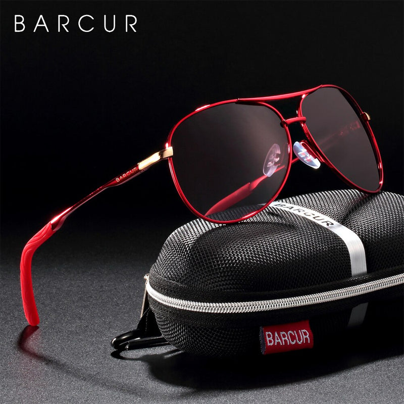 BARCUR Pilot Dessign Men Gradient Women Fashion Sunglasses Polarized Lense Sun Glasses Metal UV400 Protection - KiwisLove