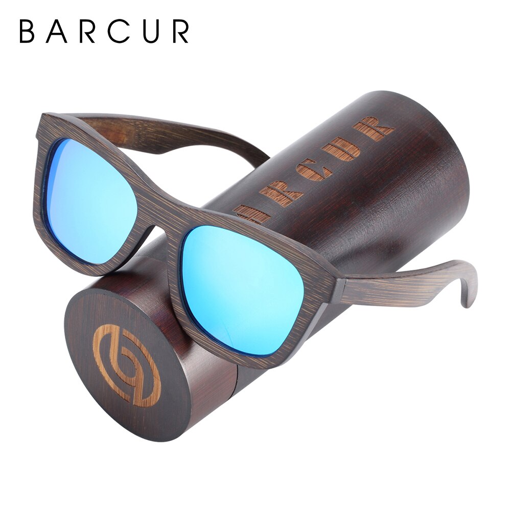 BARCUR Natural Wooden Sunglasses Polarized Men Handmade Bamboo Sun glasses for Women With Original Package - KiwisLove