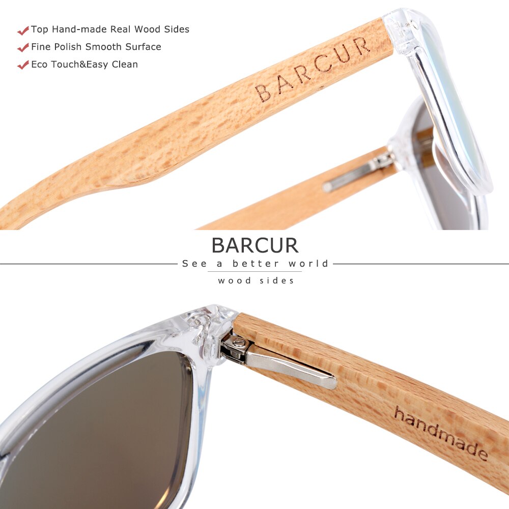 BARCUR Children Sunglasses Polarized Wood Sun Glasses Boy Girls UV400 Eyewear Oculos Gafas De Sol - KiwisLove