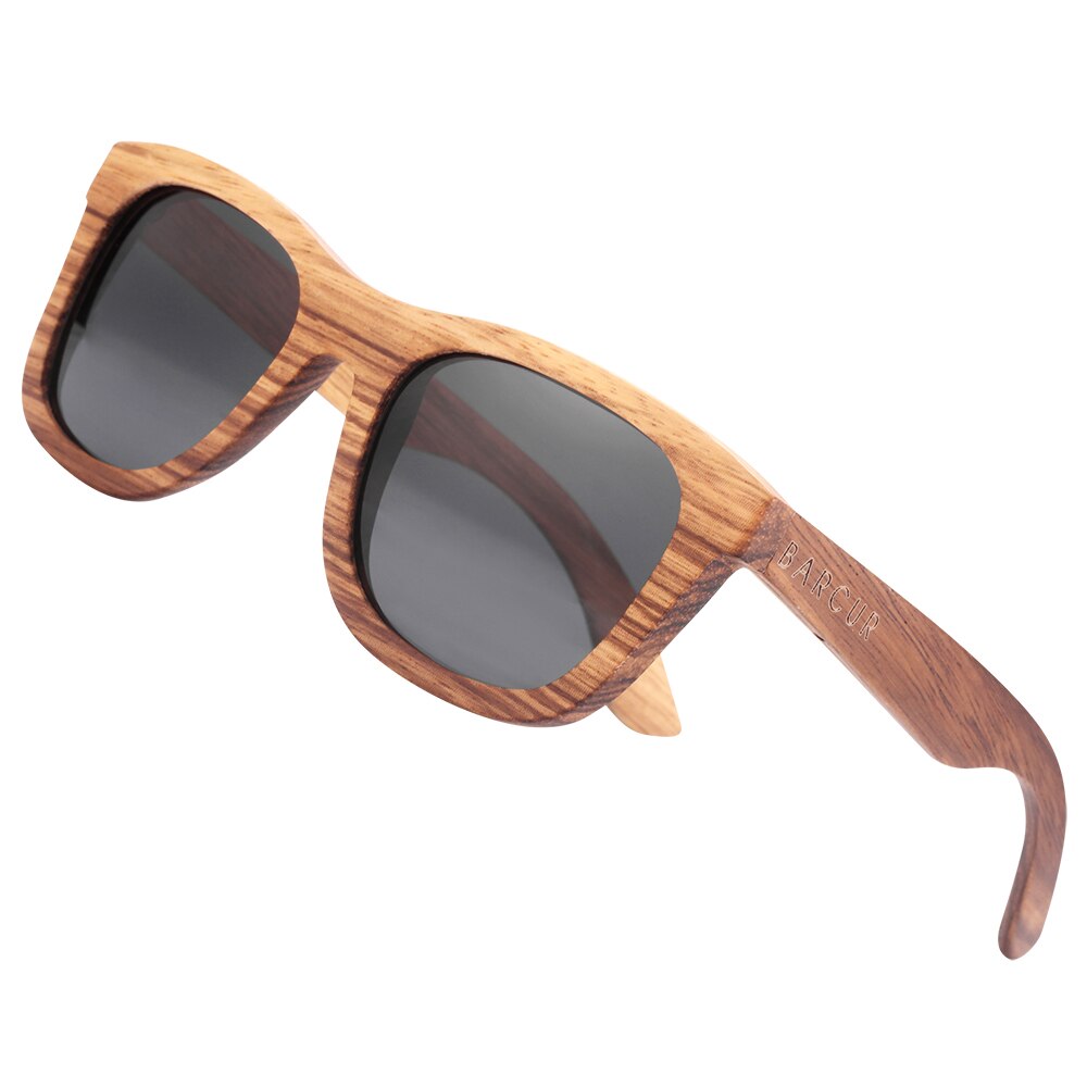 BARCUR Zebra Wood Sunglasses Handmade Mens Sun Glasses Women Polarized Wooden Glasses Eyewear Accessory Oculos de sol - KiwisLove