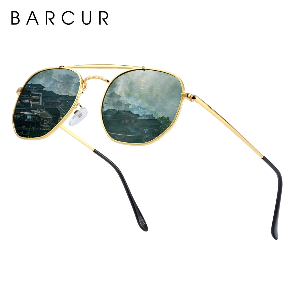 BARCUR Original Square Sunglasses For Men Polarized Women Hexagon Sun Glasses Oculos De Sol Gafas Lunette De soleil femme - KiwisLove