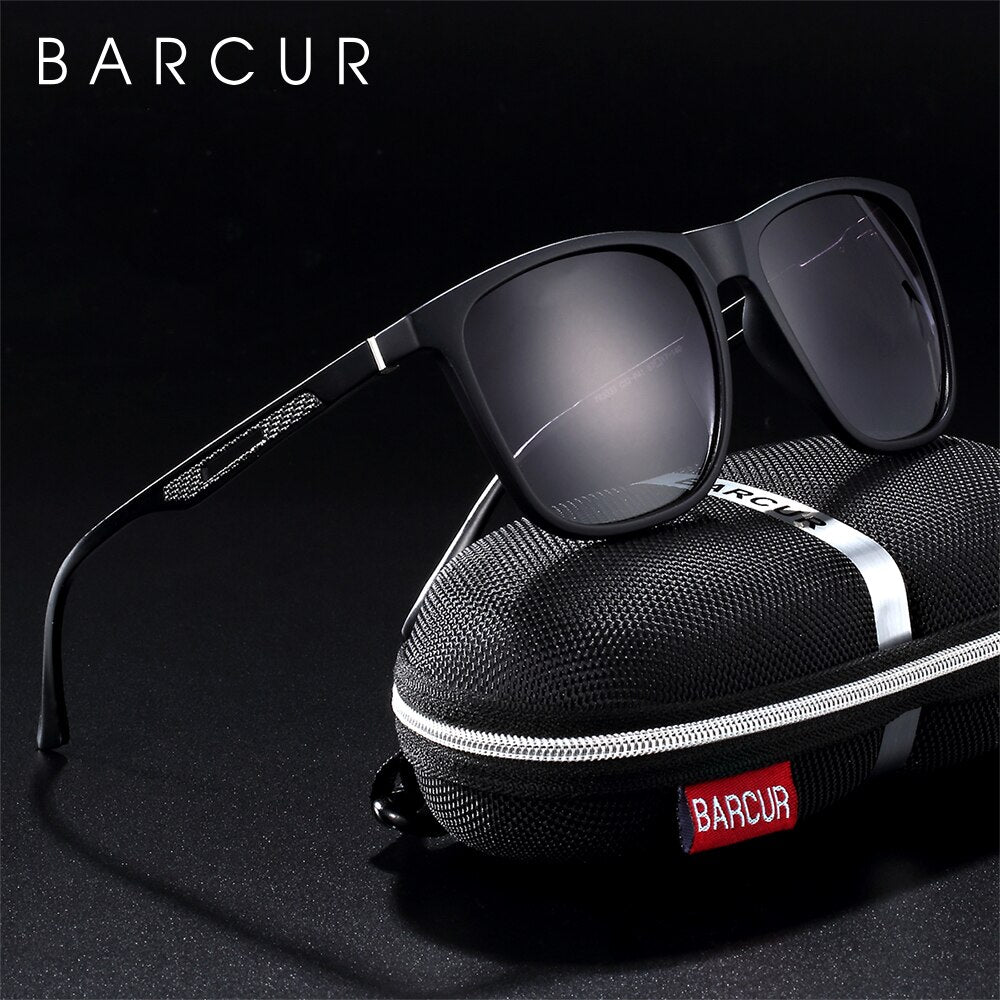 BARCUR Square Sun Glasses for Men Sports Polarized Sunglasses Women Aluminium Magnenium Temples TR90 Frame Oculos De Sol Gafas - KiwisLove