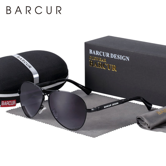 BARCUR Memery Pilot Sunglasses Polarized Men Sun glasses for Women Eyewear UV400 Mirror Oculos de sol - KiwisLove