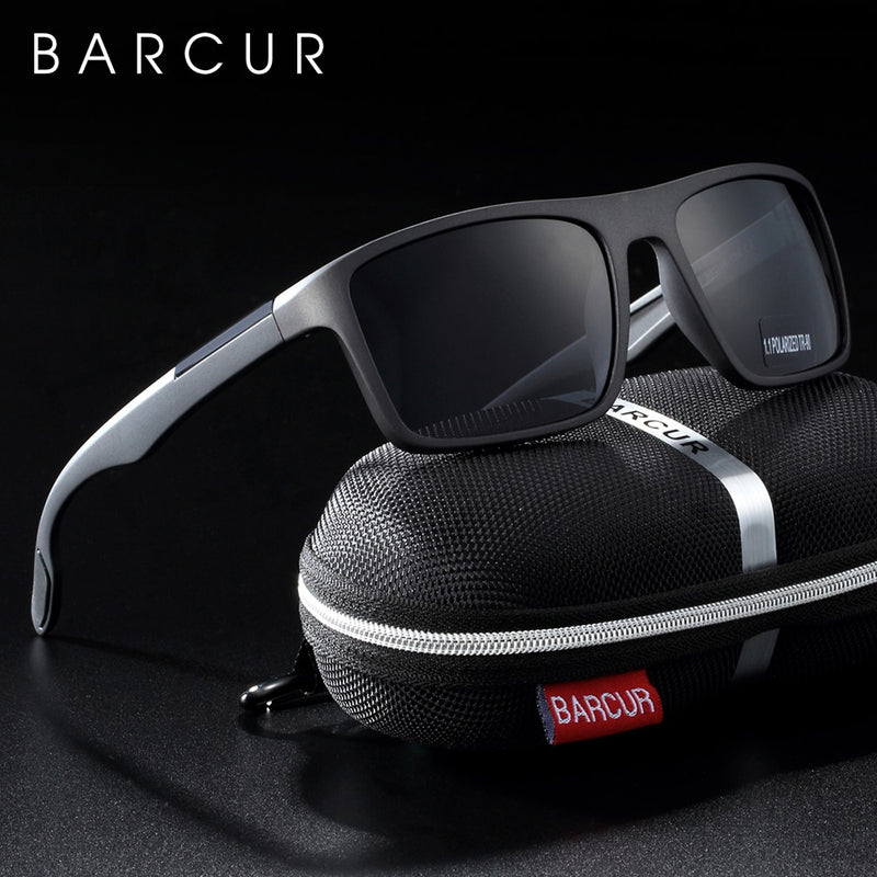 BARCUR Brand Sunglasses Men TR90 Frame Ultralight Polarized Vintage Sun Glasses For Women Square Eyewear UV400 Protection - KiwisLove