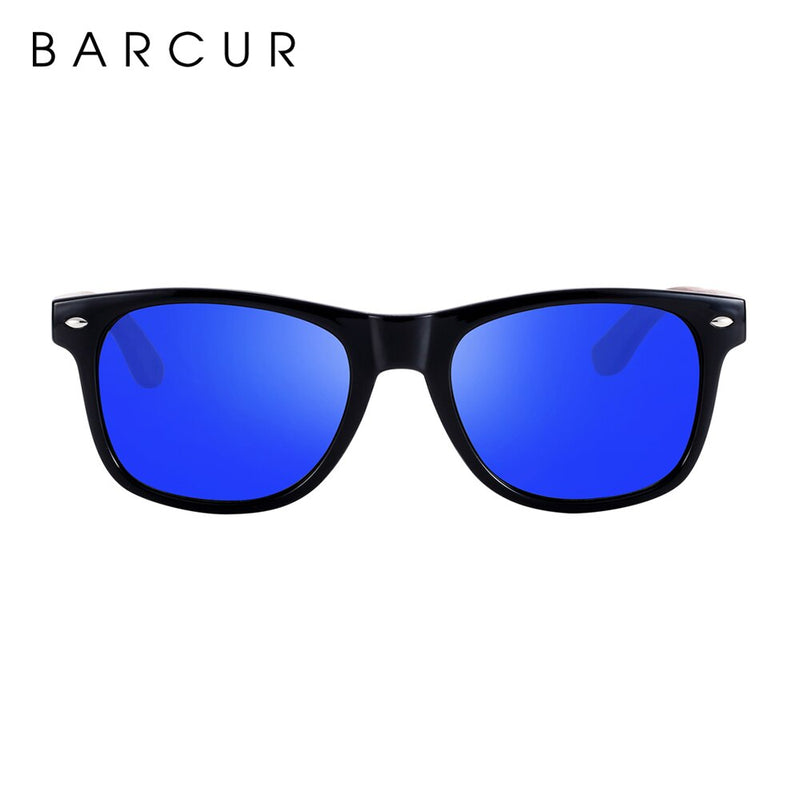 BARCUR Black Walnut Sunglasses High Quality Anti Blue Night Vision Men Women Mirror Sun Glasses UV400 Protection Free Wood Box - KiwisLove
