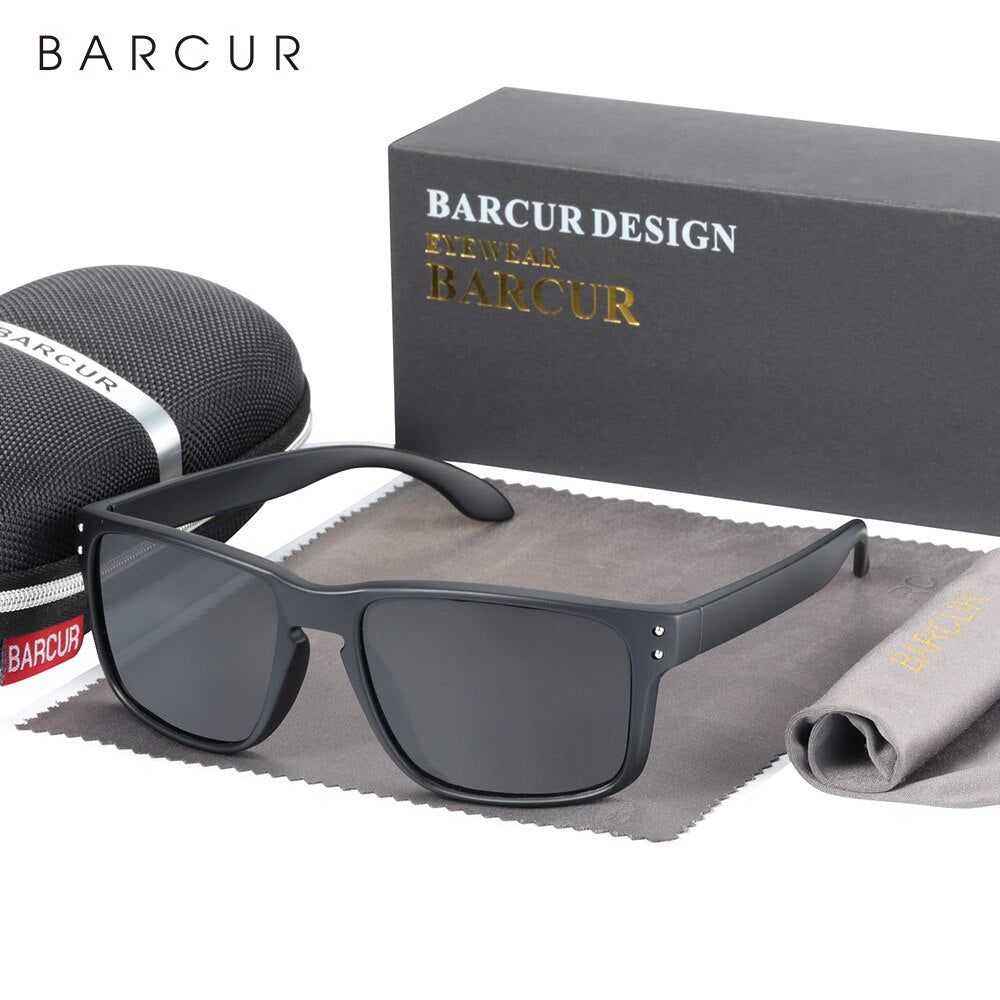 BARCUR TR90 Sunglasses for Men Light Weight Sports Sun Glasses for Women Eyewear Oculos Accessory - KiwisLove