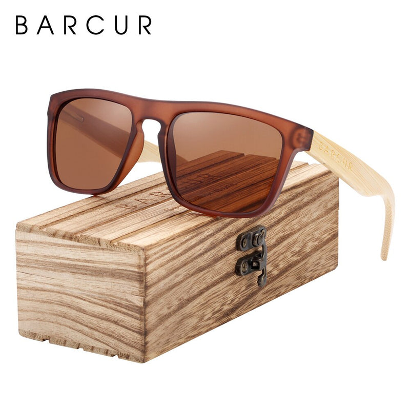 BARCUR Wood Sunglasses Polarized Fashion Bamboo Sun Glasses for Men Women Sport Eyewear - KiwisLove