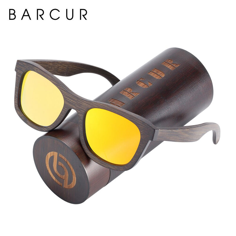 BARCUR Natural Wooden Sunglasses Polarized Men Handmade Bamboo Sun glasses for Women With Original Package - KiwisLove