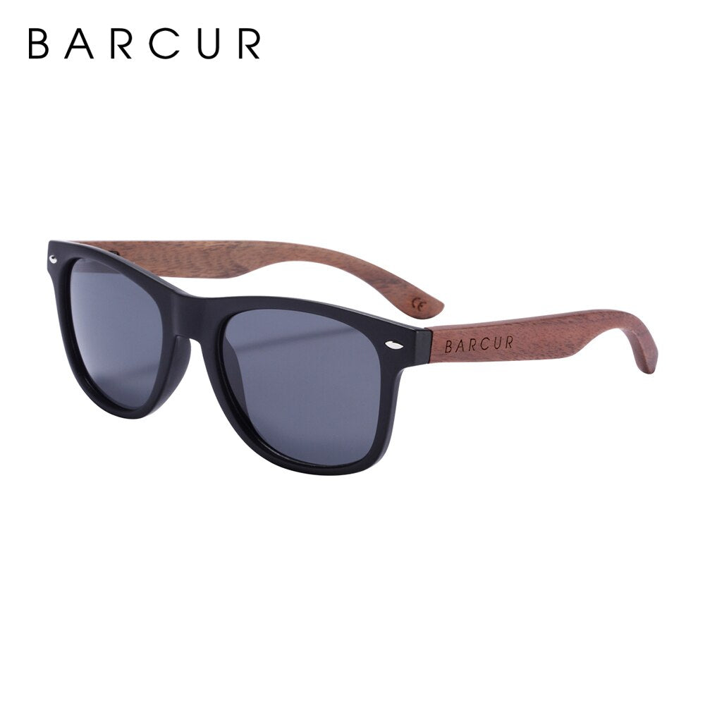BARCUR Black Walnut Sunglasses High Quality Anti Blue Night Vision Men Women Mirror Sun Glasses UV400 Protection Free Wood Box - KiwisLove