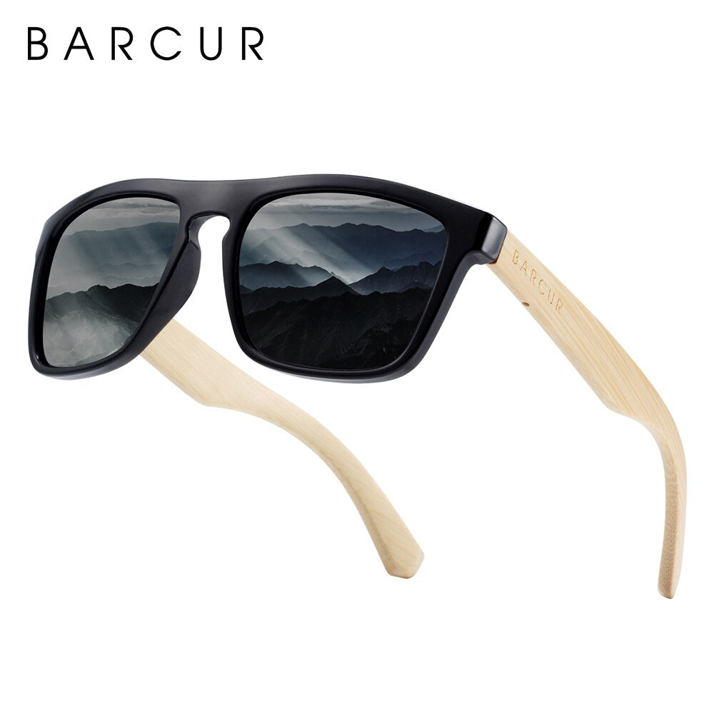 BARCUR Wood Sunglasses Polarized Fashion Bamboo Sun Glasses for Men Women Sport Eyewear - KiwisLove