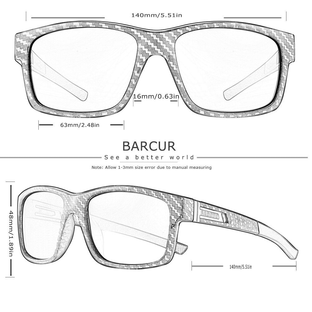 BARCUR TR90 Sunglasses Men Light Weight Drving Hiking Sporting Sun Glasses for Women Eyewear Oculos Accessory - KiwisLove