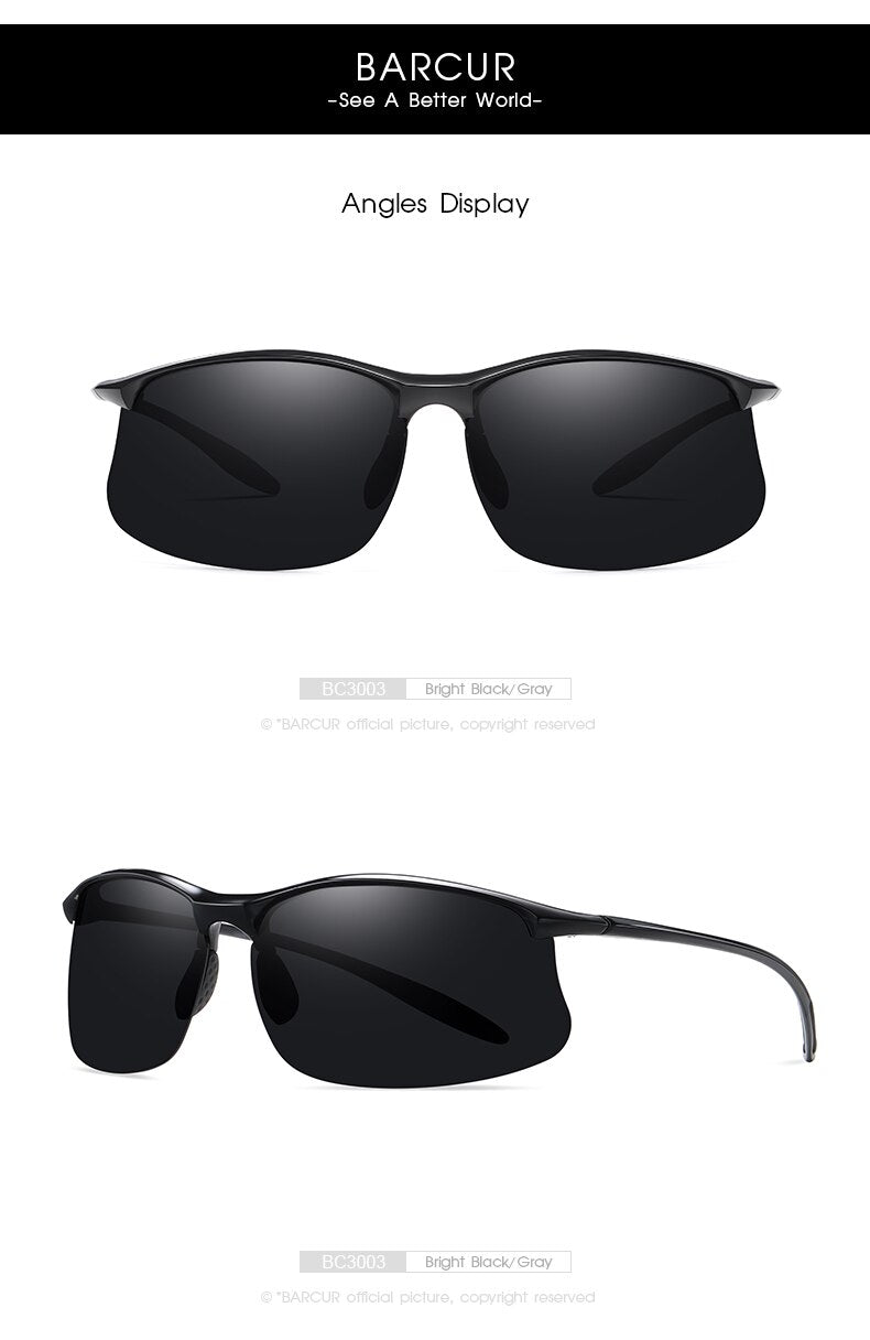 BARCUR Sports P-Cycling Sunglasses Male Polarized Sun Glasses for Men Women Utra Light Travel Fishing Eyewear Accessory Oculos - KiwisLove