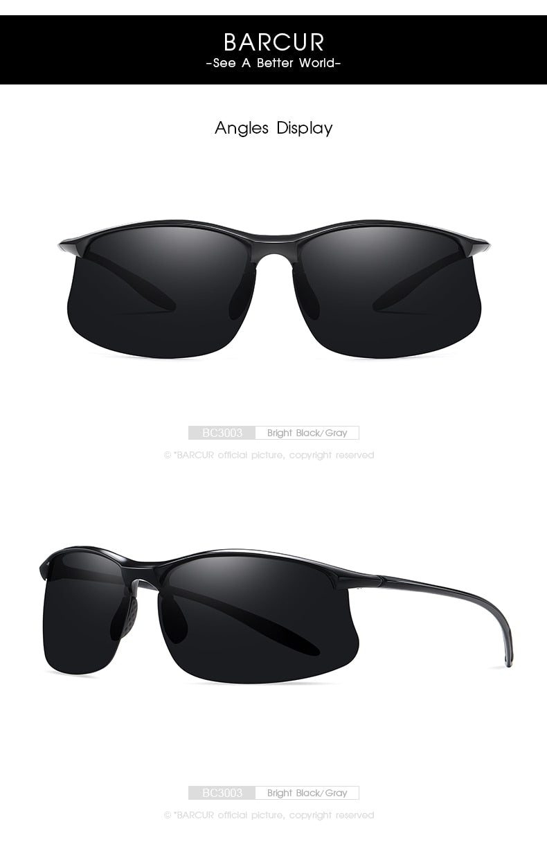 BARCUR Sports P-Cycling Sunglasses Male Polarized Sun Glasses for Men Women Utra Light Travel Fishing Eyewear Accessory Oculos - KiwisLove