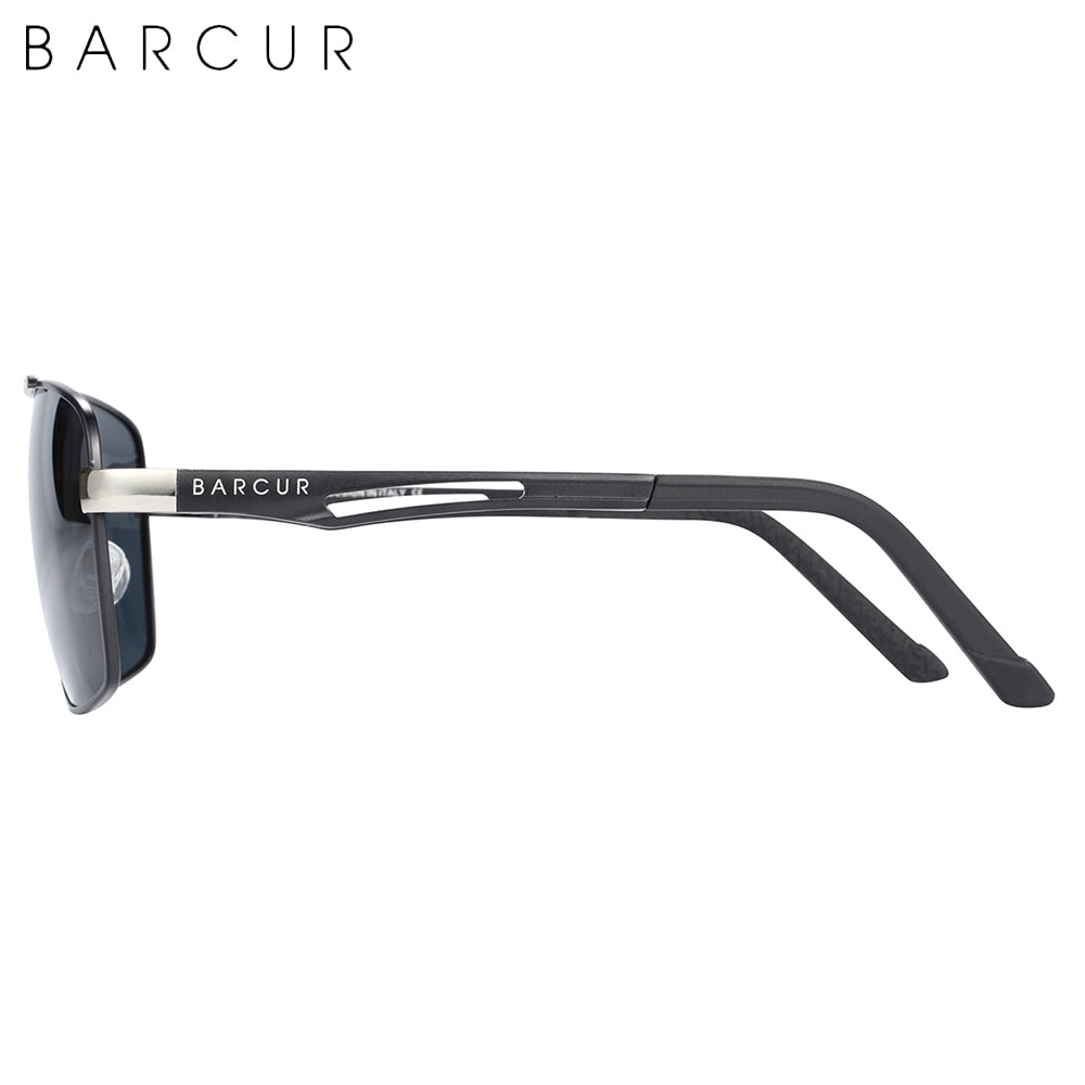BARCUR Pilot Style Metal Frame Brand Sunglasses Men HD Polarized Women Shades Driving Sun Glasses Mirror UV400 - KiwisLove