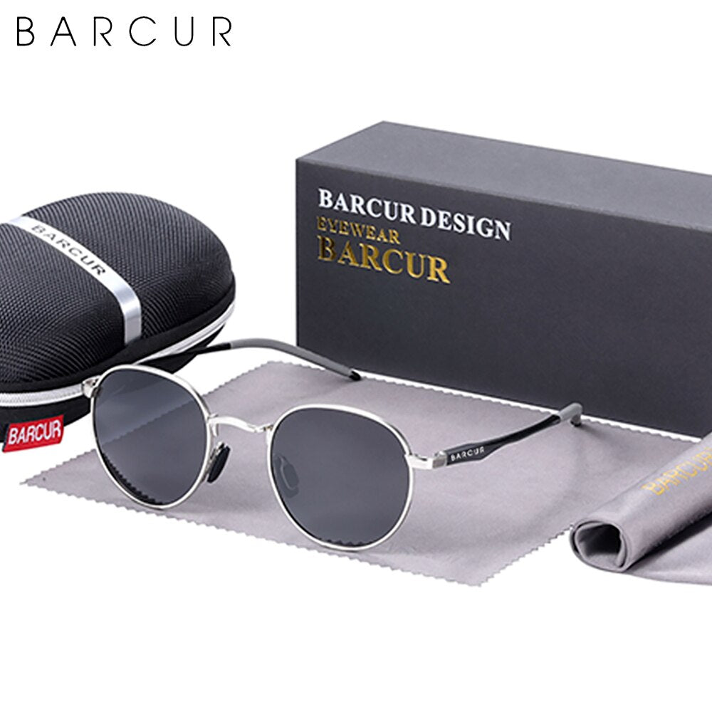 BARCUR Brand Design Retro Sunglasses Women Metal Frame Man Eyewear Polarized Sun Glasses UV400 Protection - KiwisLove