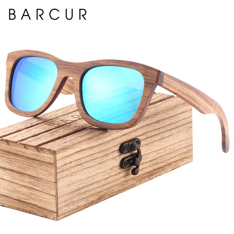 BARCUR Zebra Wood Sunglasses Handmade Mens Sun Glasses Women Polarized Wooden Glasses Eyewear Accessory Oculos de sol - KiwisLove