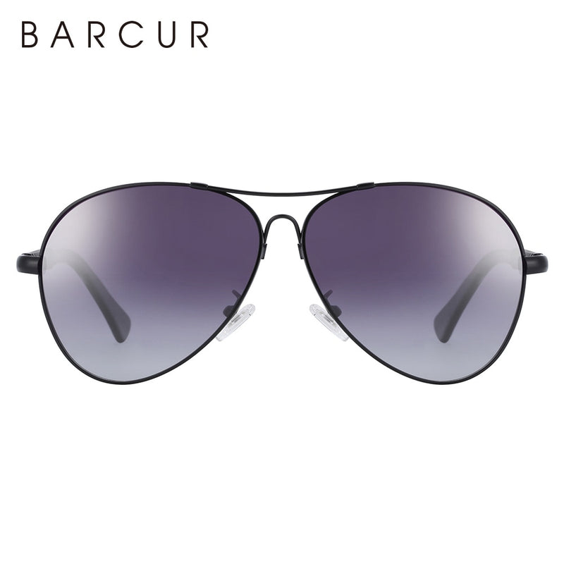 BARCUR Design Titanium Alloy Sunglasses Polarized Men's Sun Glasses Women Pilot Gradient Eyewear Mirror Shades Oculos De Sol - KiwisLove