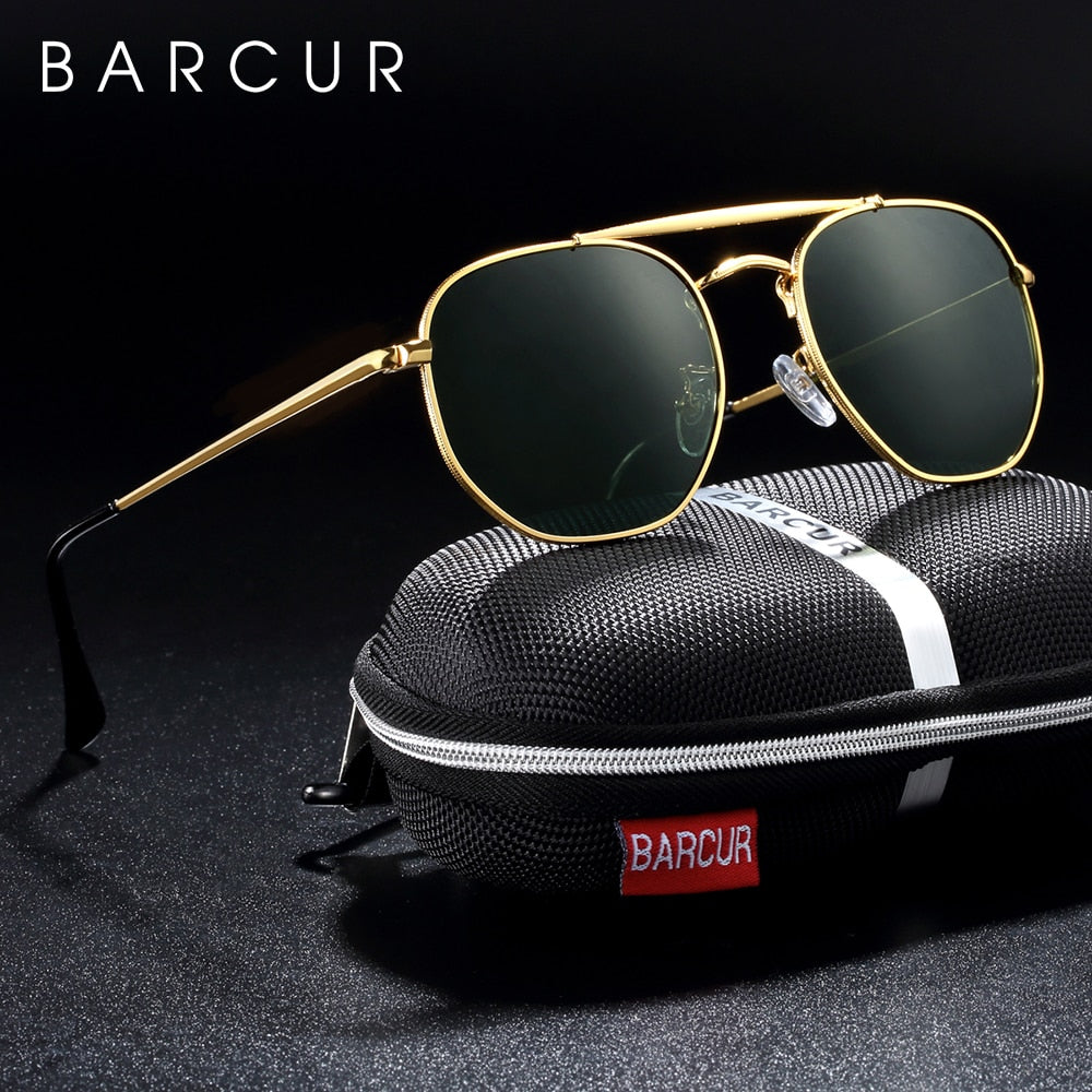 BARCUR Original Square Sunglasses For Men Polarized Women Hexagon Sun Glasses Oculos De Sol Gafas Lunette De soleil femme - KiwisLove