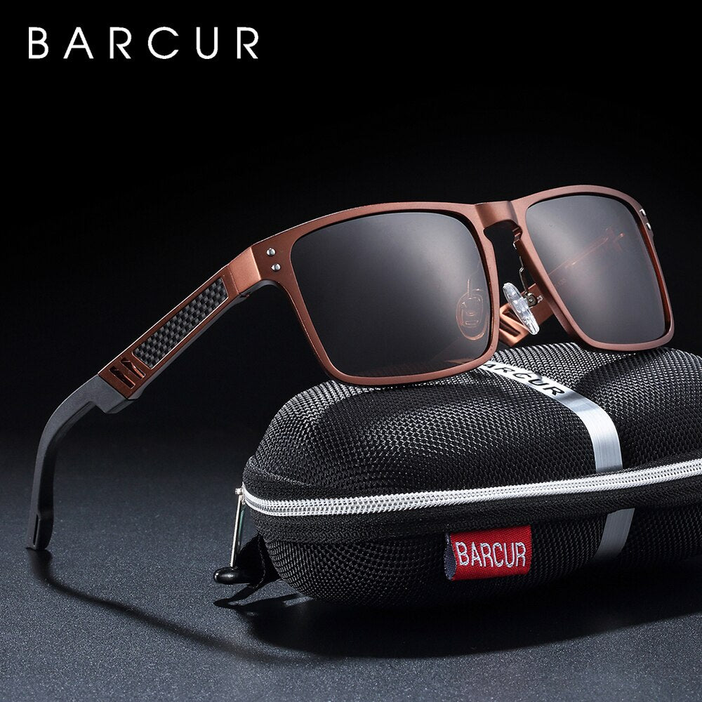 BARCUR Aluminium Magnesium Sunglasses Square Men Sunglasses Polarized Male Sun glasses Women  Sport Eyewear Oculos de sol - KiwisLove