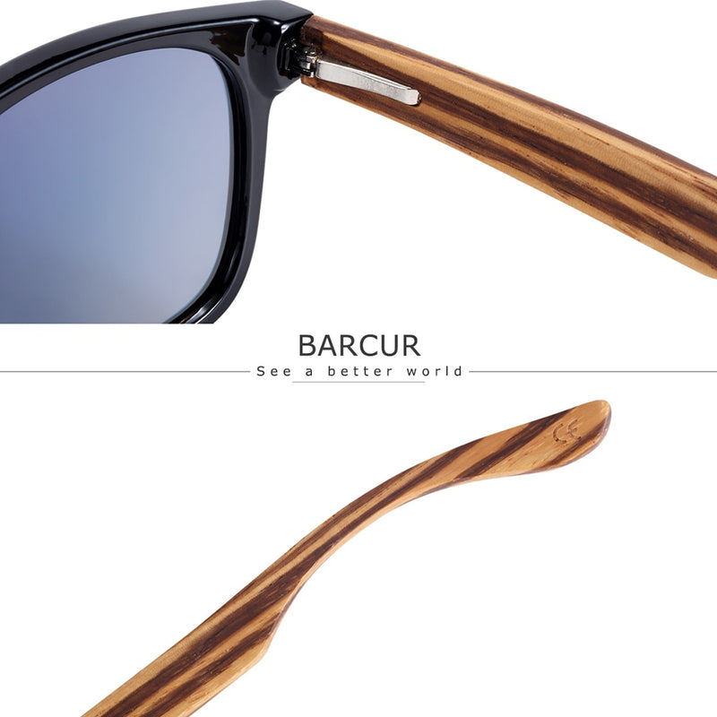 Sunglasses Polarized Zebra Wood Sunglasses Hand Made Vintage Wooden Frame Male Driving Sun Glasses Shades Gafas With Box - KiwisLove