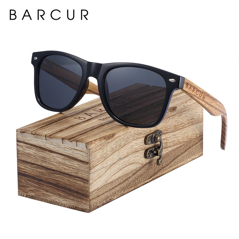 Sunglasses Polarized Zebra Wood Sunglasses Hand Made Vintage Wooden Frame Male Driving Sun Glasses Shades Gafas With Box - KiwisLove