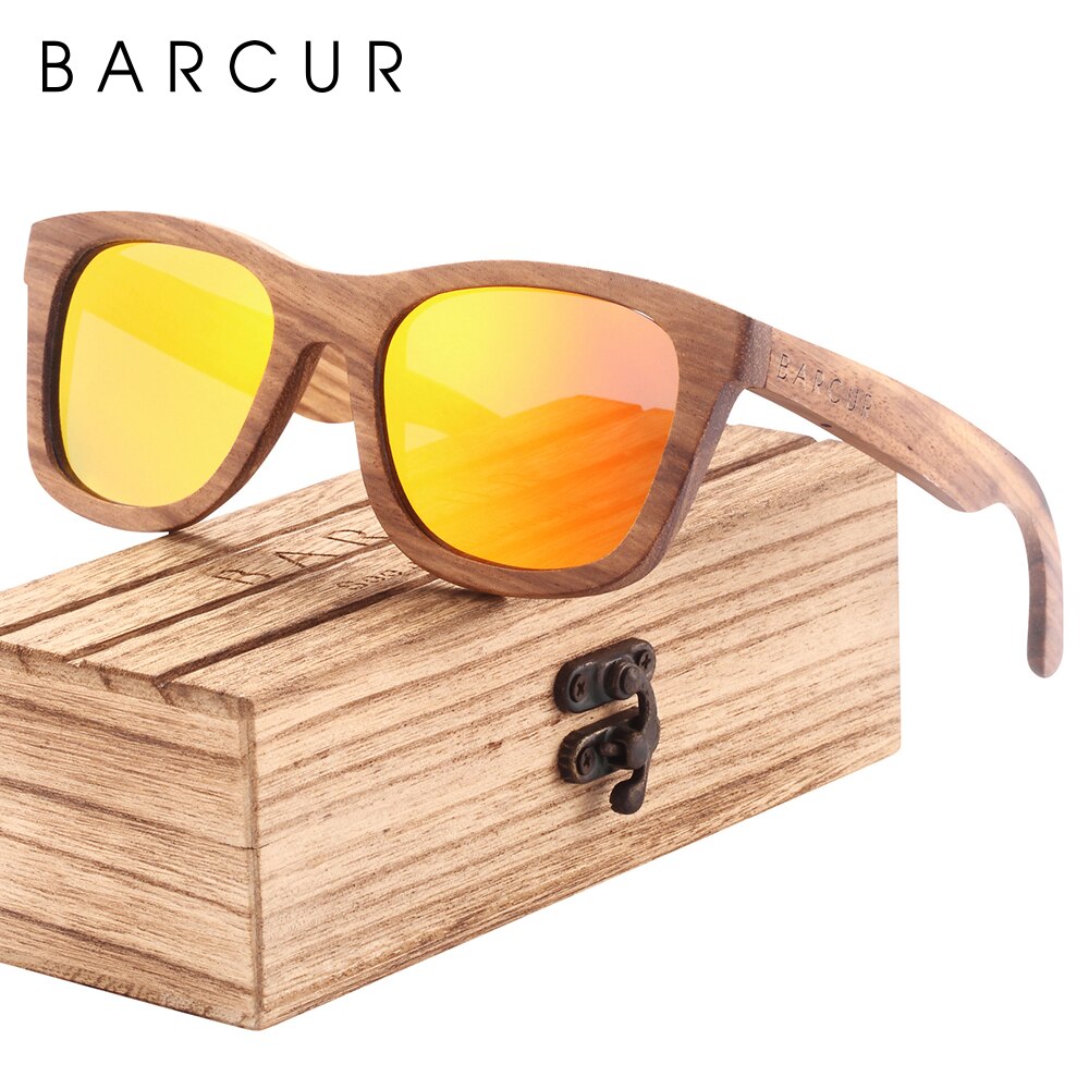 BARCUR Zebra Wood Sunglasses Handmade Mens Sun Glasses Women Polarized Wooden Glasses Eyewear Accessory Oculos de sol - KiwisLove