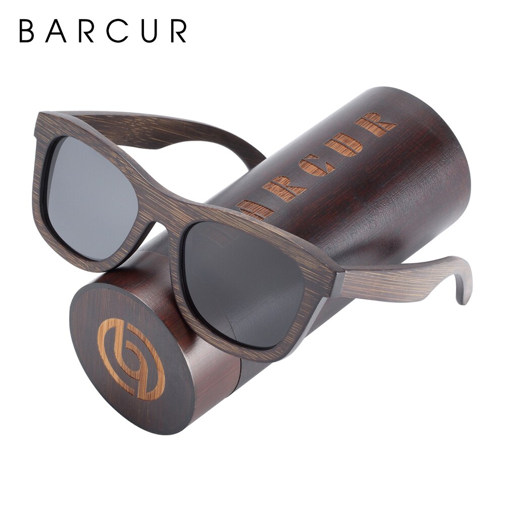 BARCUR Natural Wooden Sunglasses Polarized Men Handmade Bamboo Sun glasses for Women With Original Package - KiwisLove