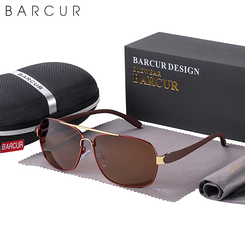 BARCUR Polarized Men Sun Glasses For Driving Durable Sunglasses Eyewear UV400 Gafas Oculos De Sol - KiwisLove