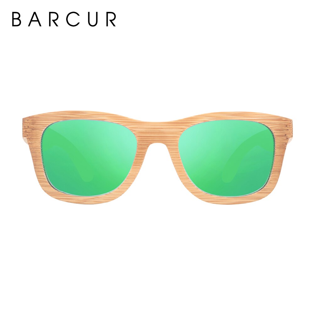 BARCUR Retro Square Men Sun Glasses Women Polarized Sunglasses Natural Bamboo Handmade Wood Sunglasses Beach Wooden UV400 - KiwisLove