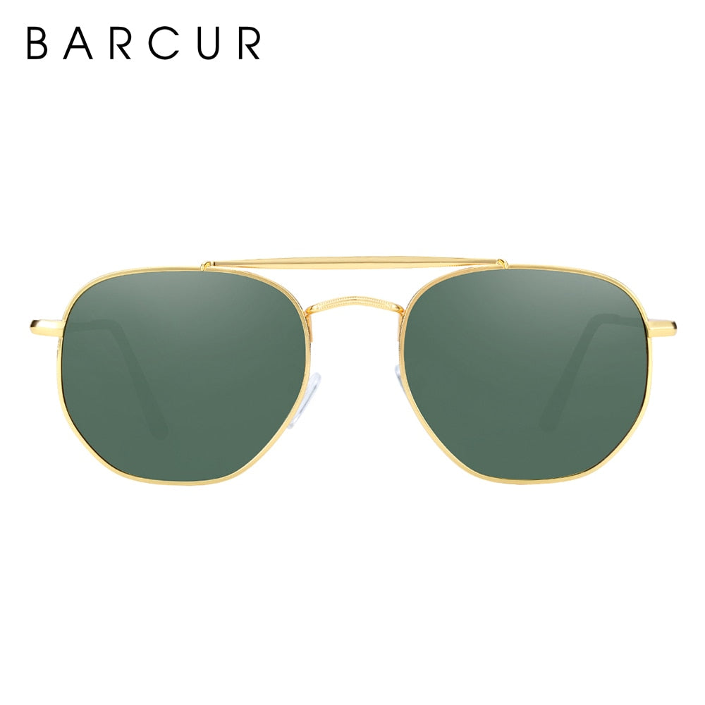 BARCUR Original Square Sunglasses For Men Polarized Women Hexagon Sun Glasses Oculos De Sol Gafas Lunette De soleil femme - KiwisLove