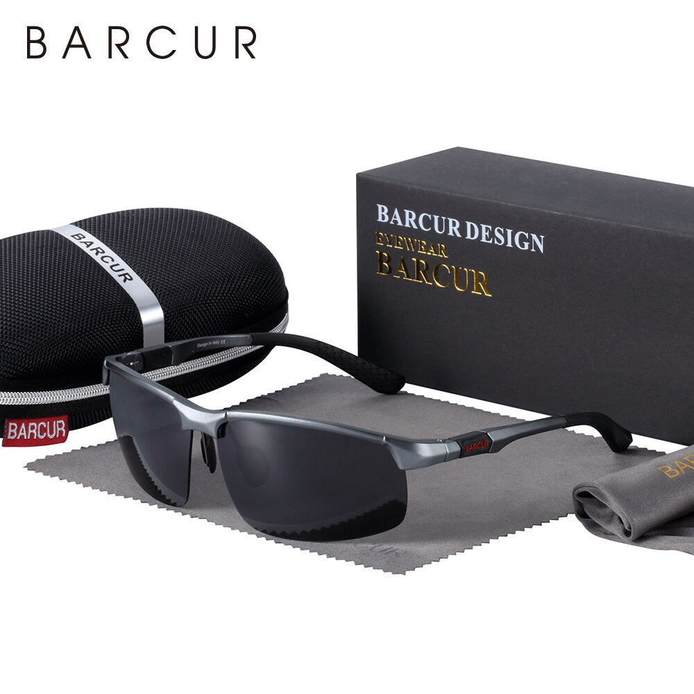 BARCUR Sports Aluminium Sunglasses Men Polarized Man Sunglasses Brand Driving Eyewear - KiwisLove