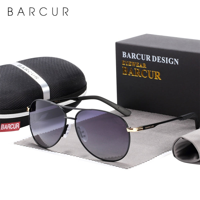 BARCUR Men Gradient Women Sunglasses Polarized Sun glasses for Men Pilot Gafas Oculos De Sol Masculino - KiwisLove