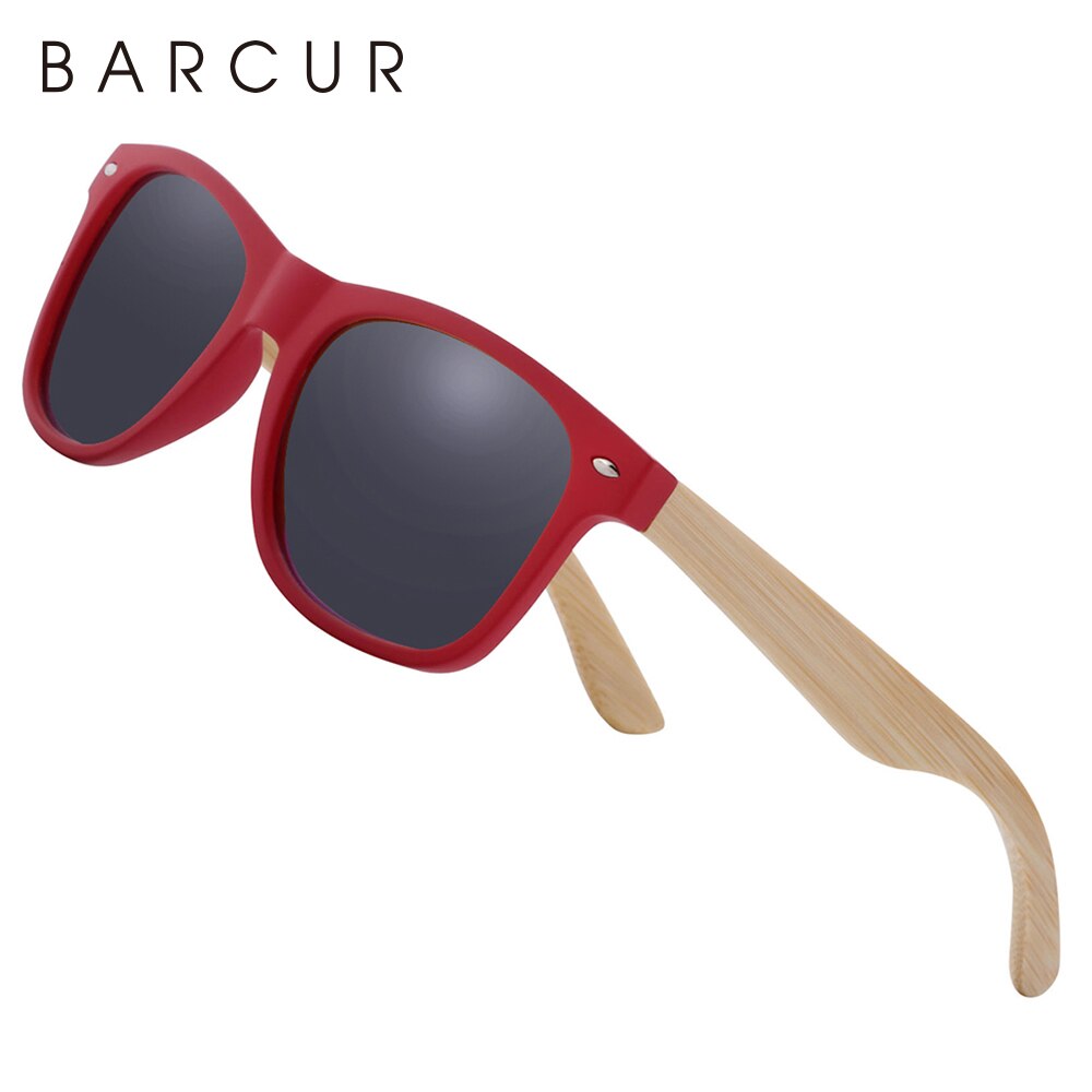 BARCUR Natural Bamboo Sunglasses Men Wooden Sun Glasses Women Polarized Eyewear - KiwisLove