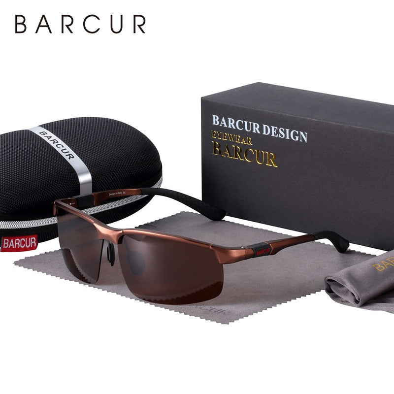 BARCUR Sports Aluminium Sunglasses Men Polarized Man Sunglasses Brand Driving Eyewear - KiwisLove