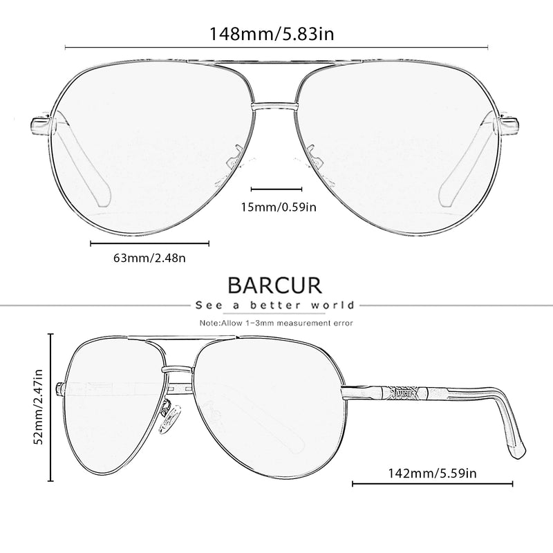 BARCUR Fashion Glasses Hot Style Men sunglasses Polarized UV400 Protection Driving Sun Glass Male Oculos De Sol - KiwisLove