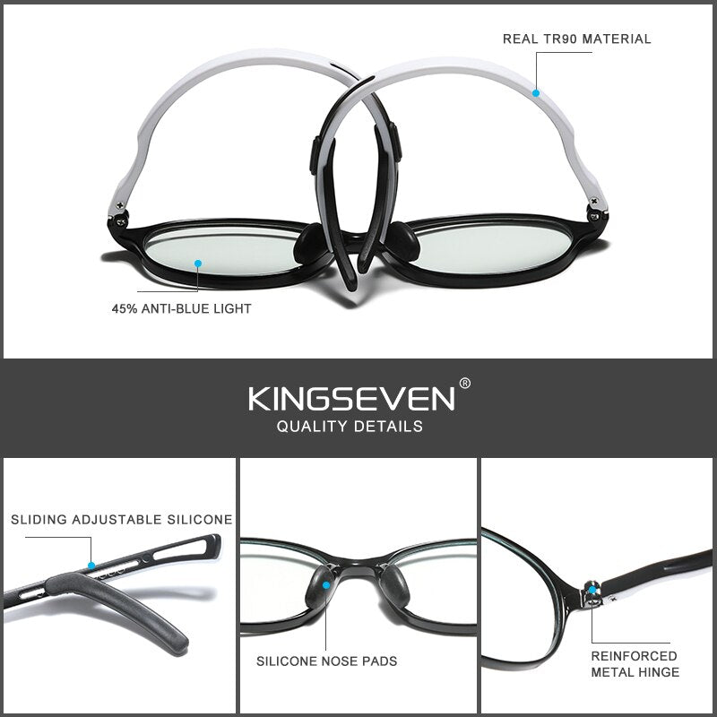 KINGSEVEN  Anti Blue Light Blocking Glasses For Children Kids Boy Girl Computer Gaming Glasses Blue Ray Glasses - KiwisLove